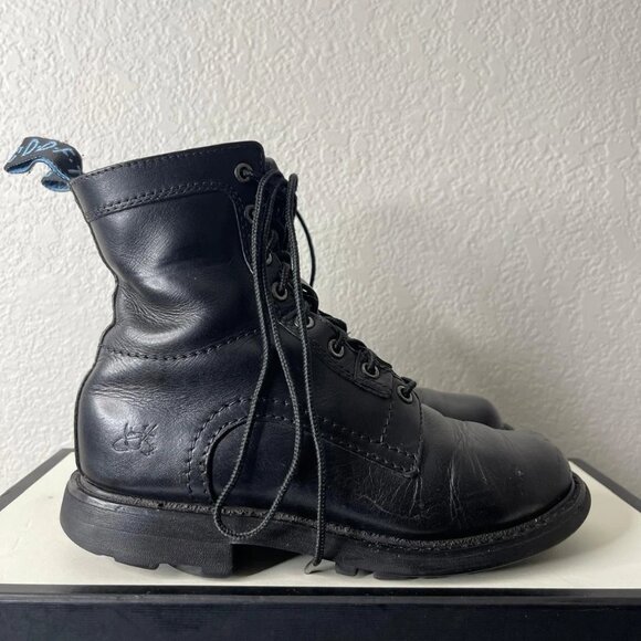 John Fluevog Ankle Boots Black Leather The Seventh Heaven Sole Women's Size 6.5 - Picture 3 of 13